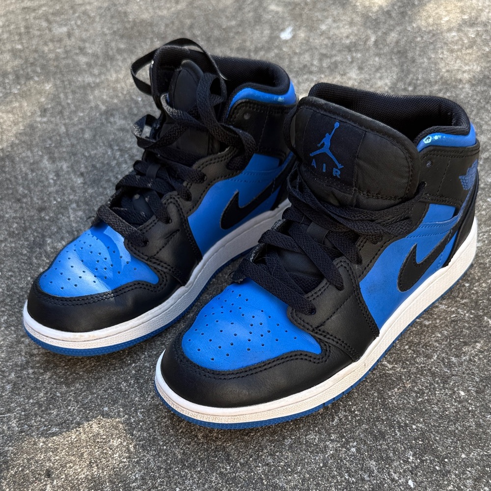 Air Jordan Black and Blue High-Top Sneakers
